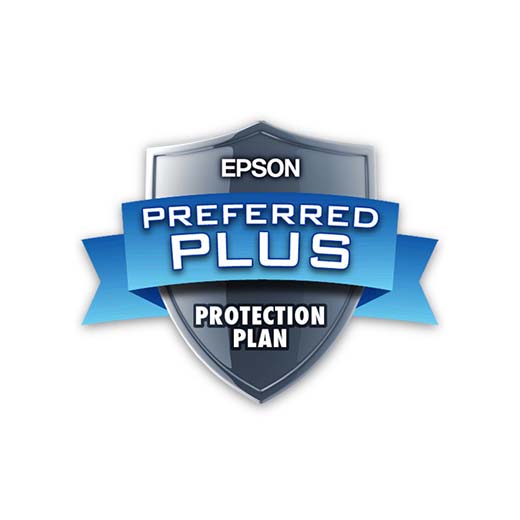 A silver and blue shield logo with "Epson Preferred Plus Protection Plan" and a blue ribbon—ideal for Epson SureLab D570 owners needing the D570 1-Year Whole Unit Exchange Extended Service Plan (EPPSLD500E1).