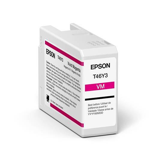 The Epson SureColor P900 Vivid Magenta UltraChrome PRO10 Ink Cartridge 50ml (T46Y300) offers professional imaging and vivid archival pigment ink quality. Brand: Epson.