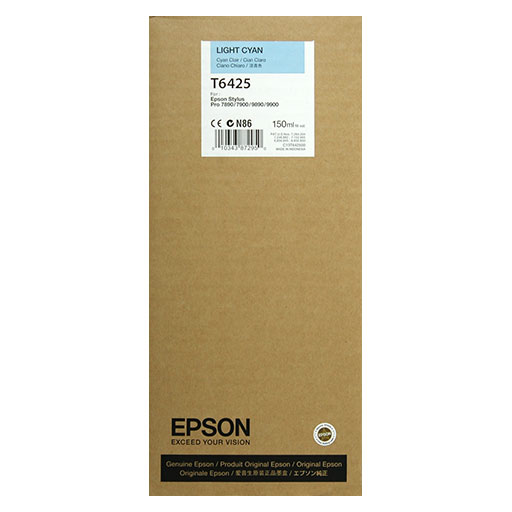 The Epson Light Cyan UltraChrome HDR Ink Cartridge (150ml, T642500) is designed for Epson Stylus Pro 11880 printers, with the Epson logo and "Exceed Your Vision" tagline featured on the box.
