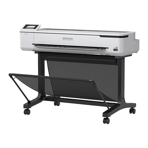 The Tricera Imaging Epson SureColor T5170 36" wide printer (SCT5170SR) features WiFi, a touchscreen panel, paper feed slot, and a black wheeled stand for posters, blueprints, or large documents with UltraChrome XD2 pigment inks.
