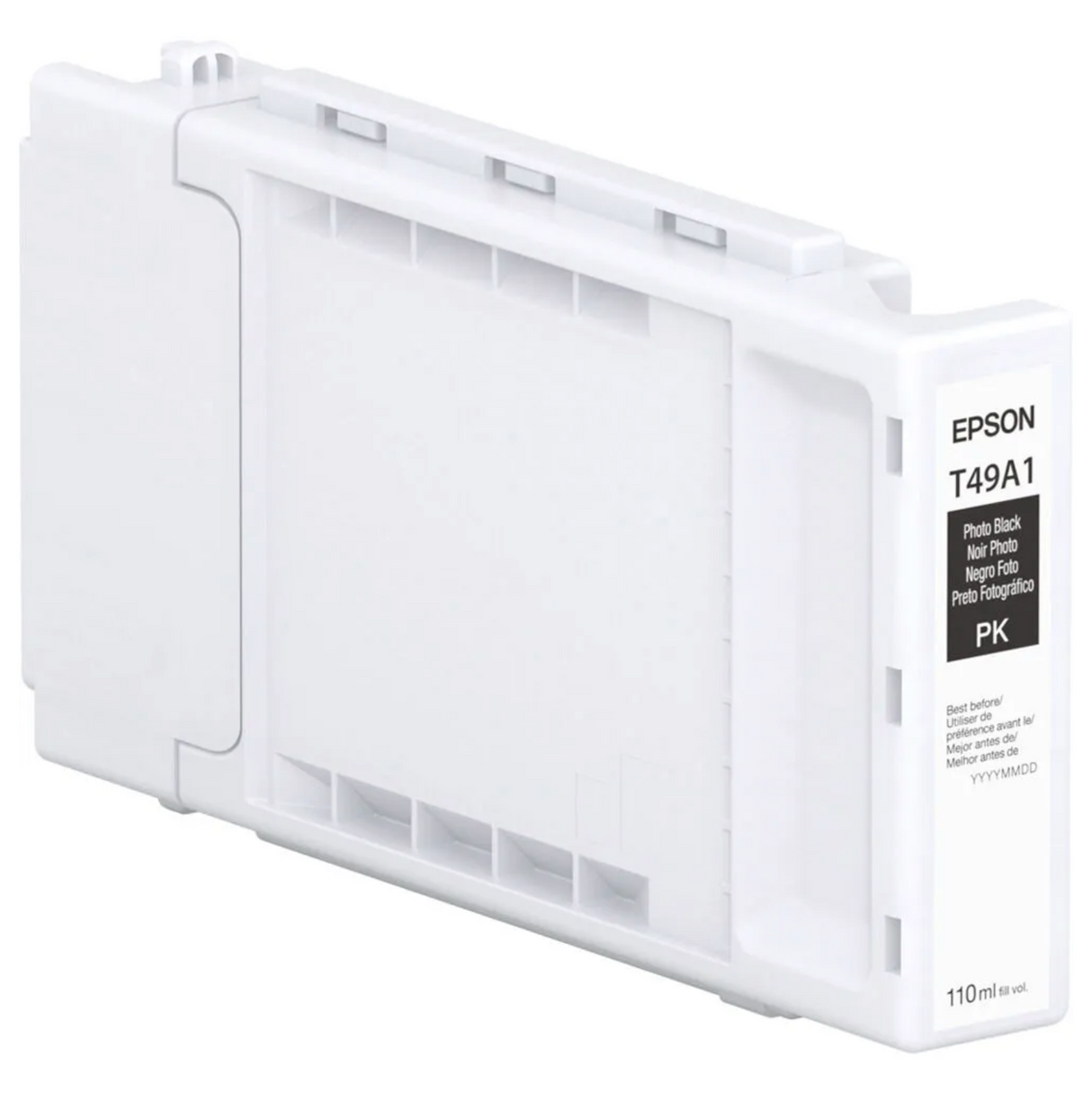 The Epson SureColor PRO6 Photo Black Ink Cartridge (T49A120) by Epson offers 110ml capacity, making it ideal for production photo printing with UltraChrome PRO6 high-capacity ink.