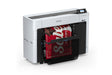 The Epson SureColor T3770DE 24" Wide-Format Dual-Roll CAD/Technical Printer by Epson produces a vibrant sale poster with Save 30% in bold red and white. This high-speed printer features a digital display and output tray.