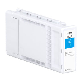 The Epson Cyan UltraChrome PRO6 Ink Cartridge (T50S220) holds 350ml of pigment-based ink, features a rectangular, vented design, and is ideal for engineering and scientific applications.
