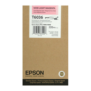 Epson Vivid Light Magenta Ultrachrome K3 Ink Cartridge - 220 ml - T603600