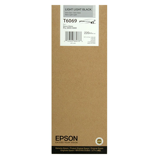 Epson Light Light Black Ultrachrome K3 Ink Cartridge - 220 ml - T606900