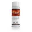 A 400 ml can of MOAB Desert Varnish Spray features a white cap, brown desert-themed label, and provides UV protection and water resistance to preserve prints and documents.