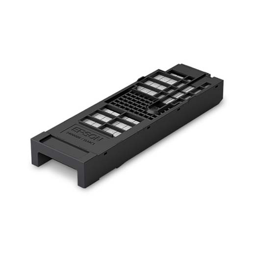 The Epson SureLab D1070 / D1070DE Maintenance Cartridge (C13S400086) is a black Epson cartridge designed to collect waste ink in minilab printers. It features a rectangular, grid-like surface with Epson branding on the side.