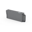 A gray Epson printer ink or maintenance cartridge is shown on a white background, with a rectangular shape, some vent-like openings on one side, and the Epson logo embossed on the front.