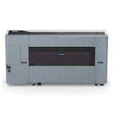 The Epson SureColor P8570D 44-Inch Wide-Format Dual Roll Printer by Epson is a large, gray printer with a transparent front panel and top-left controls, designed for high-volume photographic production printing.