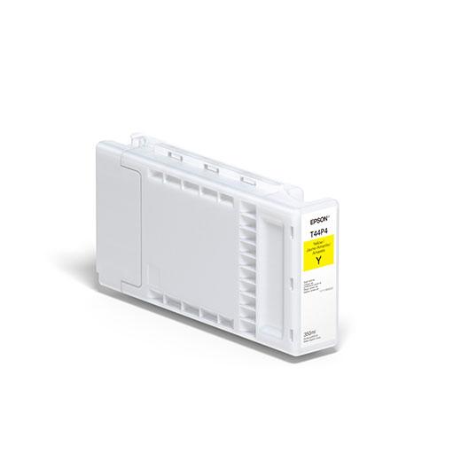 An Epson Yellow UltraChrome Pro12 Ink Cartridge (350ml, T44P420) is displayed on a plain background, with clear branding and capacity label, designed for vibrant prints.