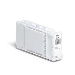 The Epson Gray UltraChrome Pro12 Ink Cartridge (T44P720) by Epson holds 350ml of ink for broad color gamut and Pantone coverage, shown on a plain white background.