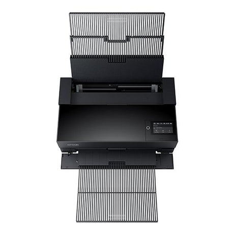 High angle view of an Epson SureColor P900 17” Wide Photo Printer with trays out