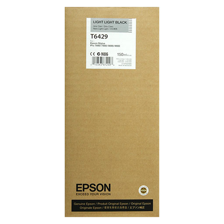 The Epson Light Light Black Ultrachrome HDR Ink Cartridge (150ml, T642900) delivers stunning print quality for SureColor printers using Epson’s advanced pigment ink technology.