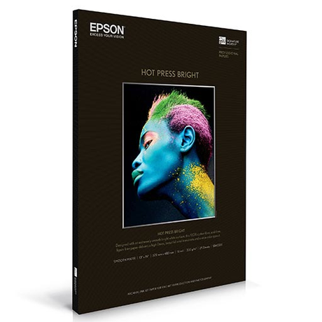 A Epson Hot Press Bright Cotton Rag Paper 25 Sheet Package