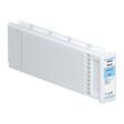 The Epson SureColor P10000/P20000 Light Cyan Ink Cartridge 700 ml (T800500) is a rectangular, mostly white cartridge labeled with brand, model, and color; compatible with Epson SureColor P10000/P20000 and features advanced gray ink technology.