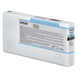 The Epson SureColor P5000 Light Cyan UltraChrome HDX Ink Cartridge (T913500) features a 200ml capacity, pigment ink for vibrant prints, and a mostly white design with product details and a blue stripe. Compatible with Epson SureColor printers.