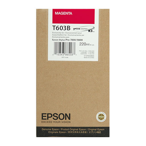 Epson Magenta Ultrachrome K3 Ink Cartridge - 220 ml - T603B00