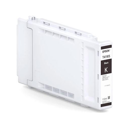 The Epson Black UltraChrome XD2 Ink Cartridge (T41W520), 110ml, is shown angled on a white background. Compatible with the Epson SureColor T3475, it uses archival pigment inks for lasting quality. Brand: Epson.